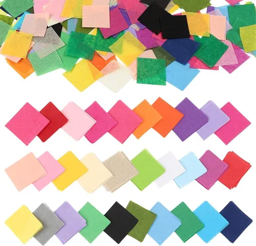 4800 cuadrados de papel de seda de 1 pulgada, 30 colores surtidos precortados para manualidades, álbumes de recortes, arte Scrunch y cualquier