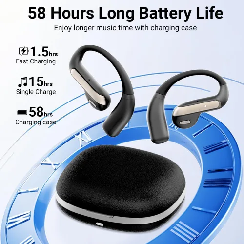 Miniatura 4 de Auriculares inalámbricos Bluetooth, auriculares con ganchos para los oídos V5.4, auriculares intraurales con conexión estable, graves profundos