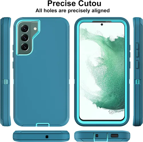 Miniatura 5 de Funda para Samsung Galaxy S22 Plus con protector de pantalla de TPU flexible autorreparable [2 unidades], 3 en 1, carcasa de cuerpo completo a Azul