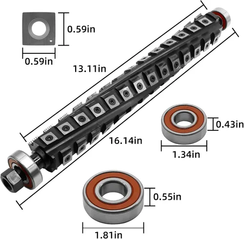 Miniatura 5 de Shelix Cabezal de corte helicoidal para DeWalt 735 DW735 DW735X Cepilladora de espesor, cabezal de corte helicoidal de 13 pulgadas para DeWalt DW735