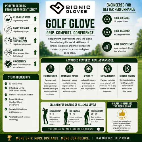 Miniatura 8 de Bionic. Guantes para hombre. Para golf fabricado con piel de Cabretta duradera y genuina.