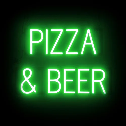 Miniatura 33 de SpellBrite Cartel PIZZA Letrero relacionado con pizza con aspecto de neón, fuente de luz LED azul 17.6 x 6.3 pulgadas