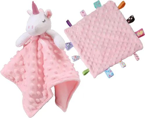 Miniatura 42 de CREVENT Mantas de bebé suaves y acogedoras para niños y niñas + manta de seguridad, juego con una bolsa de regalo esenciales para recién nacidos Gris