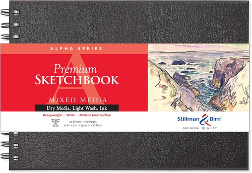 Stillman & Birn Alpha Series Cuaderno de bocetos encuadernado con alambre, 10 x 7 pulgadas, 5.29 oz/m² (pesado), papel blanco, superficie de grano