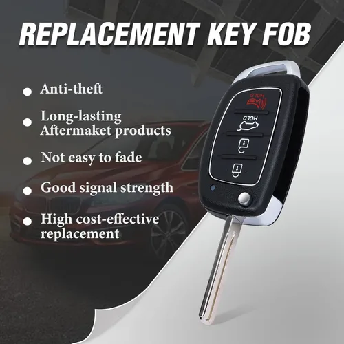 Miniatura 4 de Keymall Reemplazo de llavero remoto de entrada sin llave para Hyundai Sonata 2014 2015 2016 2017 433MHz 4 botones