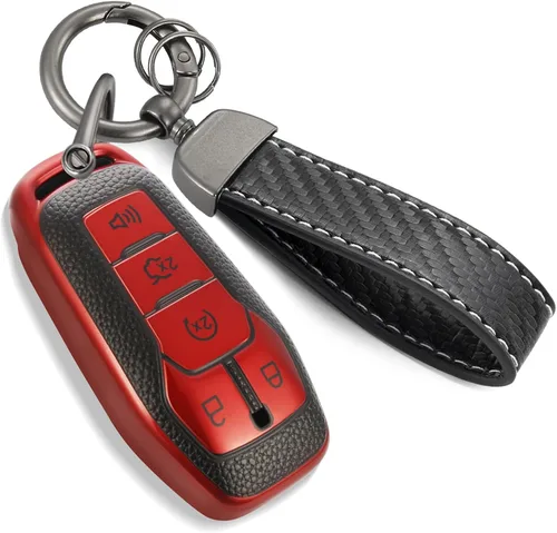 Miniatura 24 de Funda para llavero Nissan con llavero de cuerda trenzada de metal de lujo, funda suave mejorada para llave Nissan (solo 3 botones)