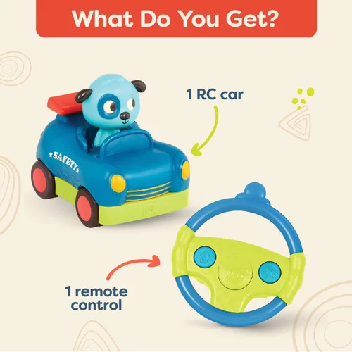 Miniatura 3 de B. toys Coche de control remoto para niños pequeños, niños - Control remoto con 2 botones grandes - Vehículo RC rápido con sonidos divertidos - Más
