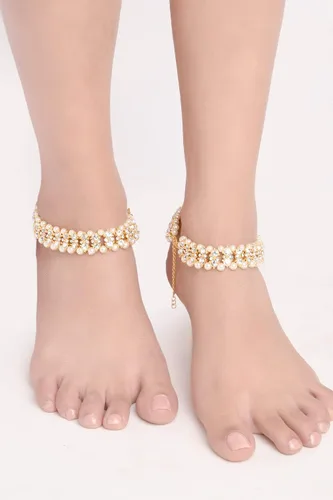 Miniatura 4 de Efulgenz Indian Jewelry Boho Crystal Anklets Barefoot Sandals Ankle Bracelet Payal Anklet Set