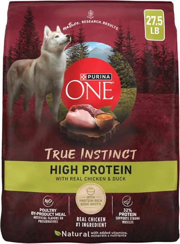 Miniatura 15 de Purina ONE Alimento seco natural para perros con alto contenido de proteínas, True Instinct con carne de res real y salmón con caldo de huesos