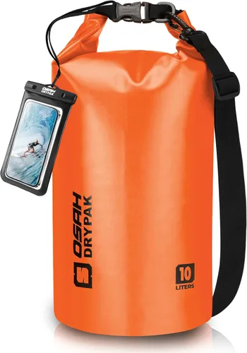 Miniatura 24 de Bolsa seca impermeable, 5L/10L/20L/30L/40L Mochila de almacenamiento ligera con funda para teléfono para mujeres y hombres, saco impermeable Gris