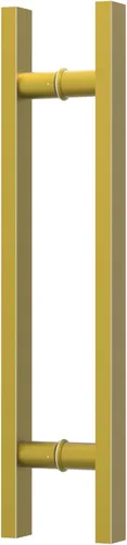 Miniatura 16 de Manijas Cuadradas de Titanio Dorado para Puerta de Granero 12"/24"/36"/48"/59", Manija Larga de Puerta Francesa de Empujar y Tirar de Doble Cara