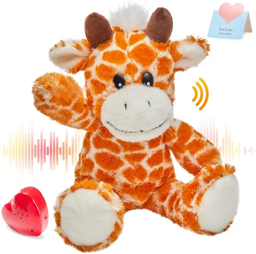 Miniatura 8 de Oso de peluche de 12 pulgadas con latido grabado, juguete de voz grabador de peluche, oso suave de peluche esponjoso, regalos de mensajes