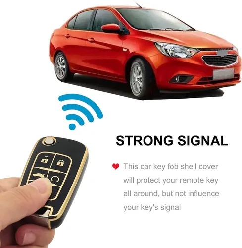 Miniatura 3 de Funda para llavero Chevy con llavero de TPU suave, protección completa, compatible con Chevrolet Equinox Camaro Cruze Malibu Sonic Buick Terrain