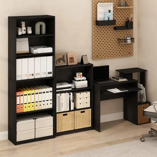 Miniatura 4 de Furinno Econ Escritorio multiusos para oficina en casa, color negro/marrón