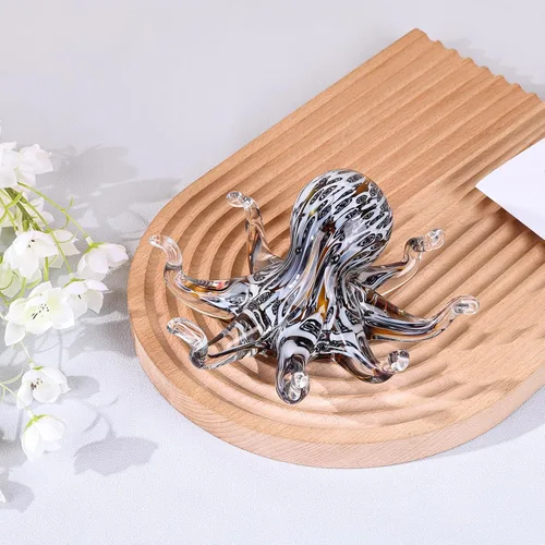 Miniatura 5 de LCCCK Estatua de pulpo de cristal para decoración del hogar, decoración de vidrio soplado a mano, escultura de pulpo, escritorio de oficina de arte
