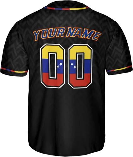 Miniatura 4 de Camiseta de béisbol personalizada de Venezuela para hombres, camiseta de béisbol personalizada de Venezuela, camiseta de fútbol de Venezuela