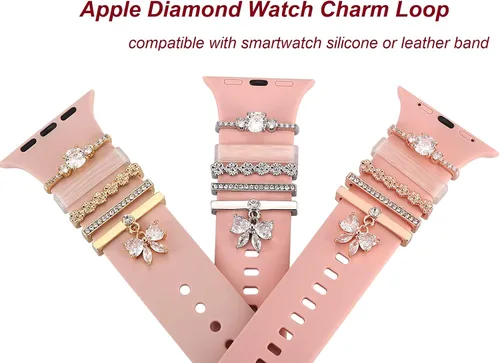 Miniatura 2 de Anillos de amor decorativos compatibles con Apple Watch de cuero de silicona de 1.77 pulgadas, 1.73 pulgadas, 1.65 pulgadas, 1.61 pulgadas, 1.57
