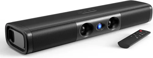 Saiyin Barra de sonido con graves mejorados: woofer doble más grande y puertos de graves duales, barra de sonido para Smart TV con potencia máxima