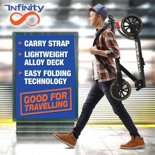 Miniatura 8 de SereneLife Patinete ligero y plegable cómodo manubrio de barra en T, scooter ajustable para adolescentes y adultos, cubierta de aleación con ruedas