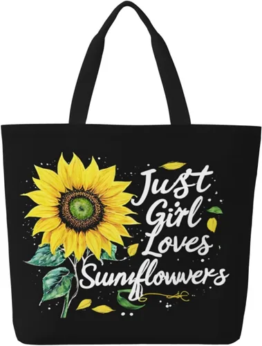 Miniatura 38 de Famame Canvas Tote Bag Large Women Casual Shoulder Bag Handbag Reusable Multipurpose Shopping Grocery Bag