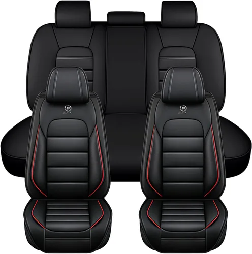 Miniatura 8 de Fundas de asiento para Chevrolet Chevy Aveo 2004-2011, funda de asiento de automóvil de piel sintética, compatible con bolsa de aire, protector
