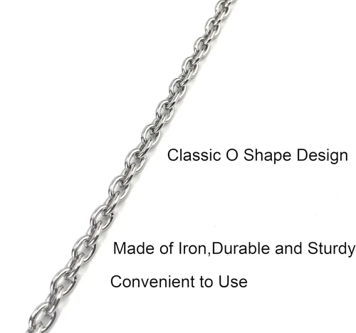 Miniatura 4 de Correa de metal de 48 pulgadas para monedero, cadena cruzada de repuesto para bolso de hombro, bolsa cruzada Plata