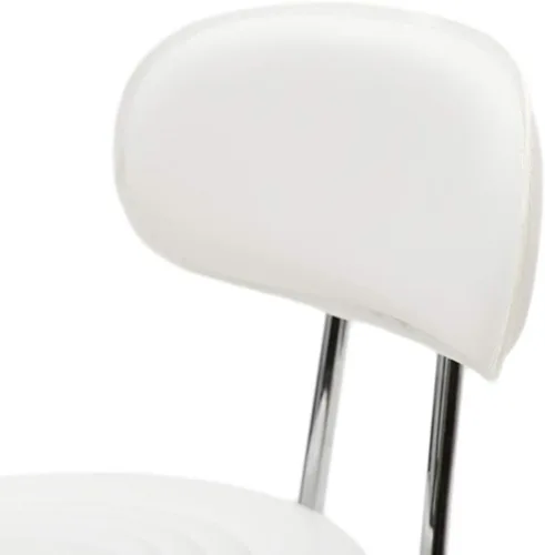Miniatura 6 de Taburete con ruedas y respaldo blanco de dibujo con ruedas, taburete giratorio ajustable para salón