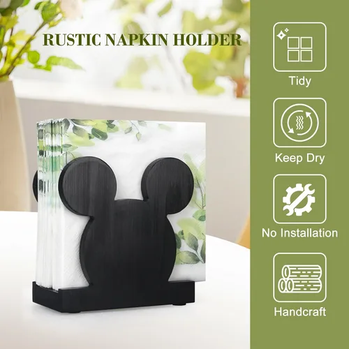 Miniatura 6 de Bonito servilletero de madera para decoración de mesa, servilletero de cocina, accesorios de escritorio de baño, moderno soporte de servilleta
