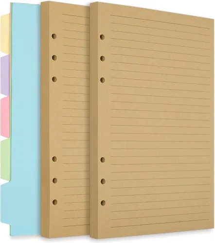 Miniatura 7 de Papel de repuesto A5, papel de puntos para planificador de carpeta A5, planificador de presupuesto, diarios, 6 anillas, papel punteado de hojas