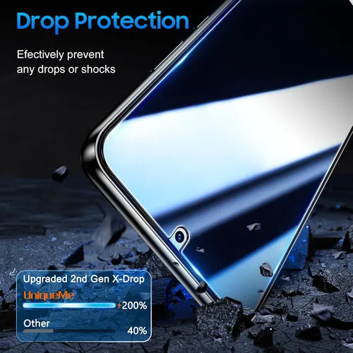 Miniatura 7 de UniqueMe Protector de pantalla de privacidad para Samsung Galaxy S22 de 6.1 pulgadas, compatible con huellas dactilares ultrasónicas, [2+2 unidades]