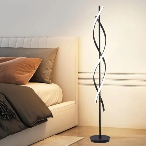 Miniatura 4 de NKU Lámpara de pie en espiral para sala de estar, moderna lámpara de pie LED con control remoto regulable elegante diseño en espiral lámpara