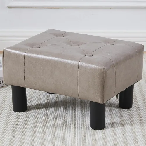 Miniatura 18 de Taburete pequeño otomano, reposapiés otomano de lino, reposapiés para sofá, reposapiés rectangulares y otomanos, pequeño para sala de estar, entrada