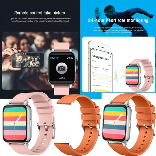 Miniatura 7 de Reloj inteligente para hombres y mujeres, rastreador de actividad física con pantalla táctil de 1.69 pulgadas, reloj inteligente con monitor