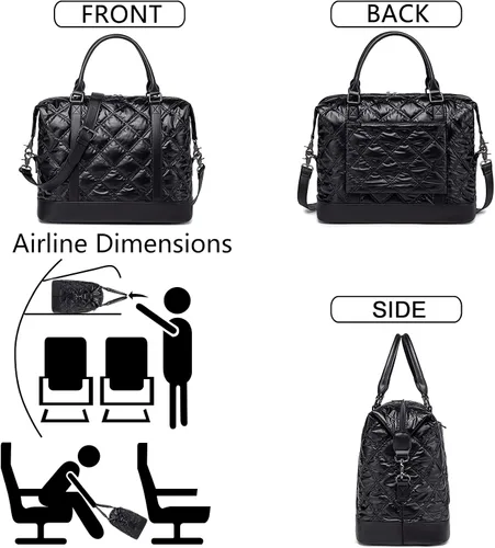 Miniatura 6 de LEDAOU Bolsa de viaje de fin de semana para mujer y mujer, bolsa de lona con funda de equipaje