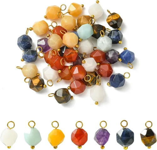 Miniatura 12 de LiQunSweet Juego de 30 piezas de piedras preciosas batidas de cristal, mini botella de deseos de cristal, piedras de reiki curativas con tapón