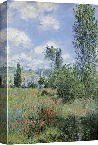 wall26 Vista de Vetheuil por Claude Monet - Arte moderno impresionista - Arte en lienzo para el hogar, 24 x 36 pulgadas 40. Vista de Vetheuil