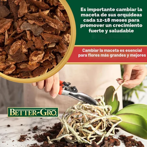 Miniatura 5 de Better-Gro Corteza de Orquídea - Medio de Cultivo de Orquídeas de Grado Premium para Plantar, Trasplantar, Desarrollo de Raíces y Retención de Agua