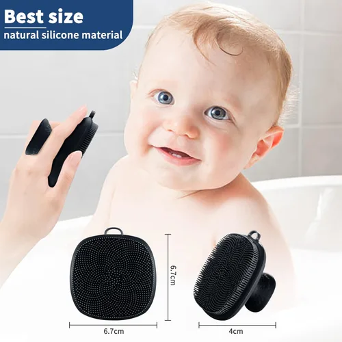 Miniatura 5 de Limpiador facial de silicona, paquete de 2 unidades para hombres, cepillo de limpieza facial de silicona, cepillo de lavado facial manual, Negro
