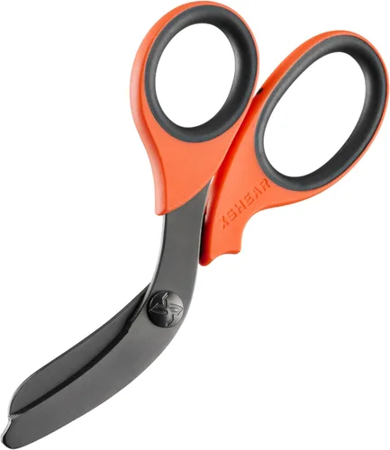 Miniatura 7 de XShear - Tijeras de trauma de servicio extremo de 7.5 pulgadas, recubrimiento de titanio negro, las tijeras perfectas para paramédicos, EMT, Marrón