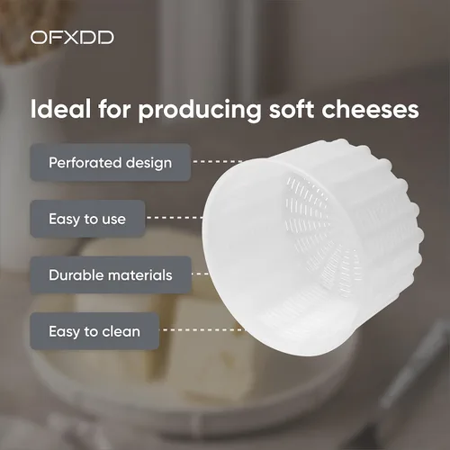 Miniatura 3 de Molde de queso para hacer queso de 20 onzas, cesta para hacer queso para ricotta, feta, camembert - Colador perforado de plástico para hacer queso