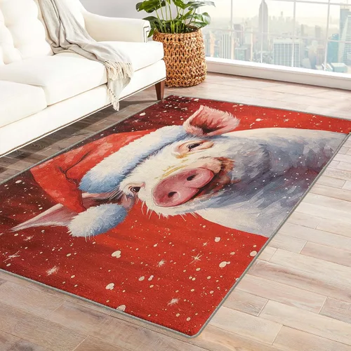 Miniatura 26 de Alfombra de oso de 2 x 3 pies, alfombra de Navidad para entrada, sala de estar, dormitorio, alfombra de animales salvajes, decoración de habitación