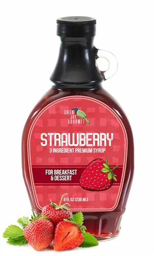 Miniatura 13 de Green Jay Gourmet Jarabe de Fresa – Jarabe de Desayuno Premium de 3 Ingredientes con Fresas Frescas, Azúcar de Caña y Jugo de Limón – Jarabe