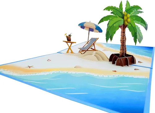 Miniatura 8 de iGifts And Cards Tarjeta emergente de pesca de montaña 3D – Canoa, bosque y trucha saltadora – Día del Padre, cumpleaños, regalo de jubilación