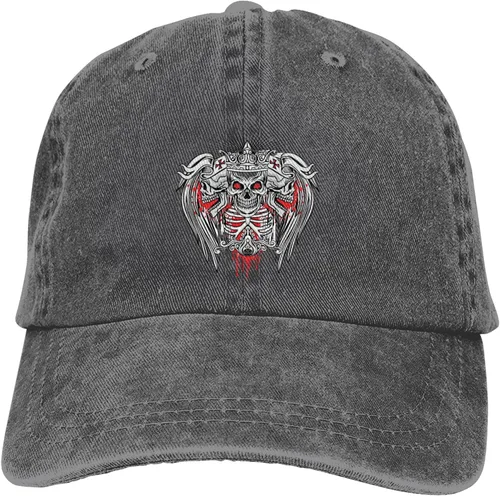 Miniatura 9 de Cowboy Hat Trendy Hats for Man and Women Djustable Four Season Outdoor Baseball Cap of Hell Skull with Angel Deep Heather