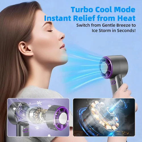 Miniatura 8 de Ventilador de mano personal - Mini ventilador portátil Y32 Pro I con batería de largo rendimiento - Ultra silencioso para nueva tecnología