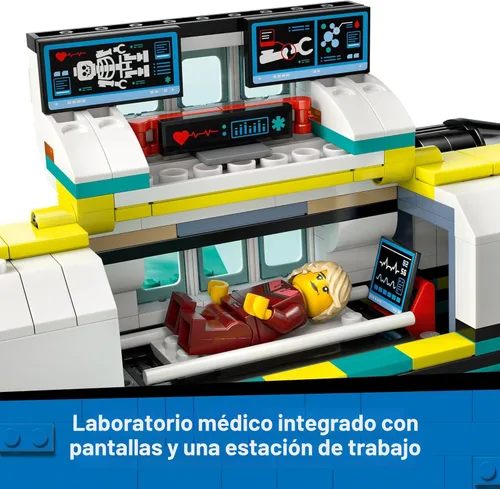 Miniatura 4 de LEGO City Juguete de construcción de avión de ambulancia aérea de emergencia para niños - Juego de simulación modelo de avión de rescate para niños