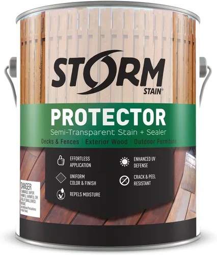 Storm System Protector - Nogal negro, 1 galón, protege la madera exterior del agua y los rayos UV, revestimiento, manchas y sellador de valla y