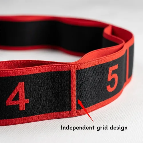 Miniatura 6 de Paquete de 2 bandas de resistencia de 8 secciones con marcas numeradas, banda de ejercicio para estiramiento, yoga, pilates y fitness en casa