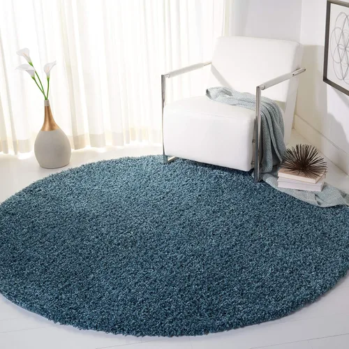 Miniatura 37 de SAFAVIEH Venus Shag Collection - Alfombra decorativa, 2 pies 2 pulgadas x 4 pies, color azul, diseño sólido, no desprende pelusa y de fácil cuidado