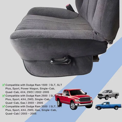 Miniatura 7 de GXARTS Funda de asiento de tela de repuesto para parte inferior del lado del conductor, color gris oscuro, compatible con Dodge Ram 1500 2500 3500